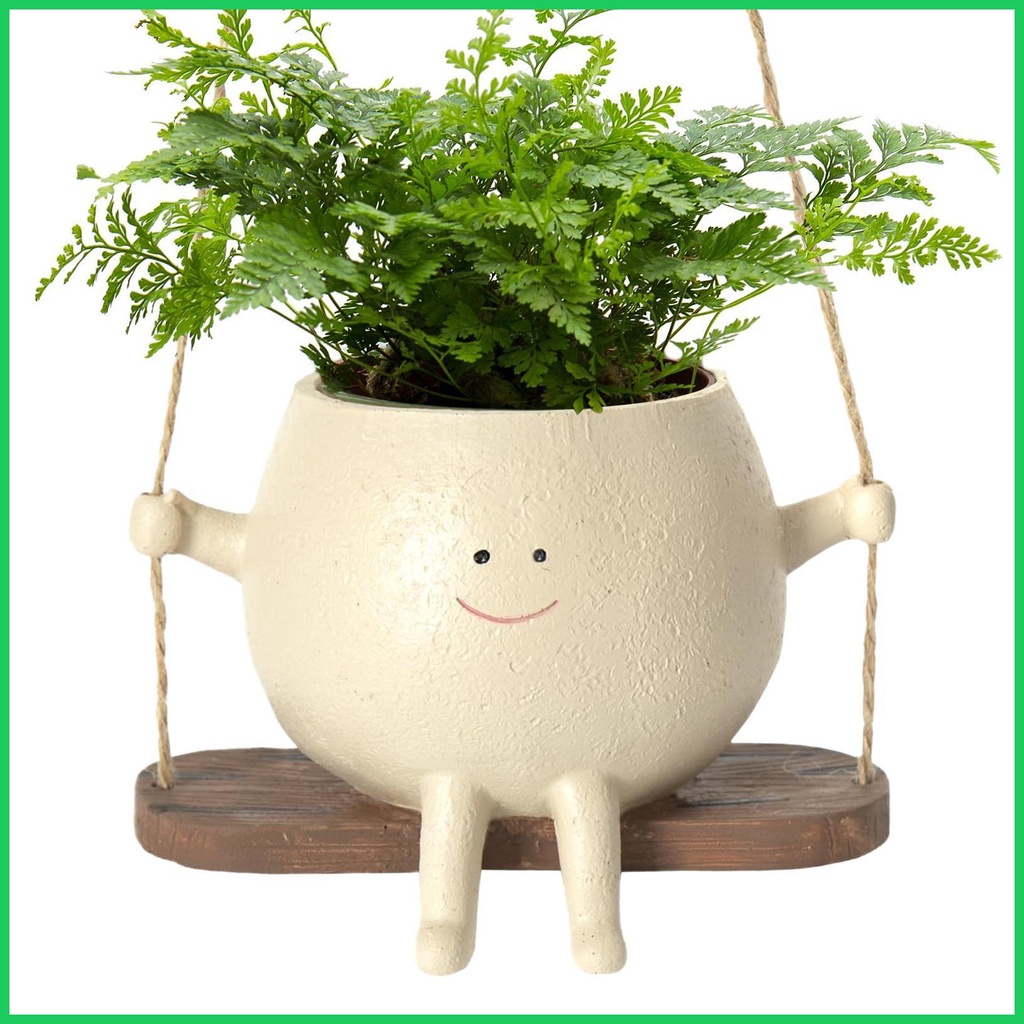 Chậu Trồng Cây Treo Tường Hình Mặt Xích Đu Bằng Nhựa resin Trang Trí Trong Nhà Và Ngoài Trời