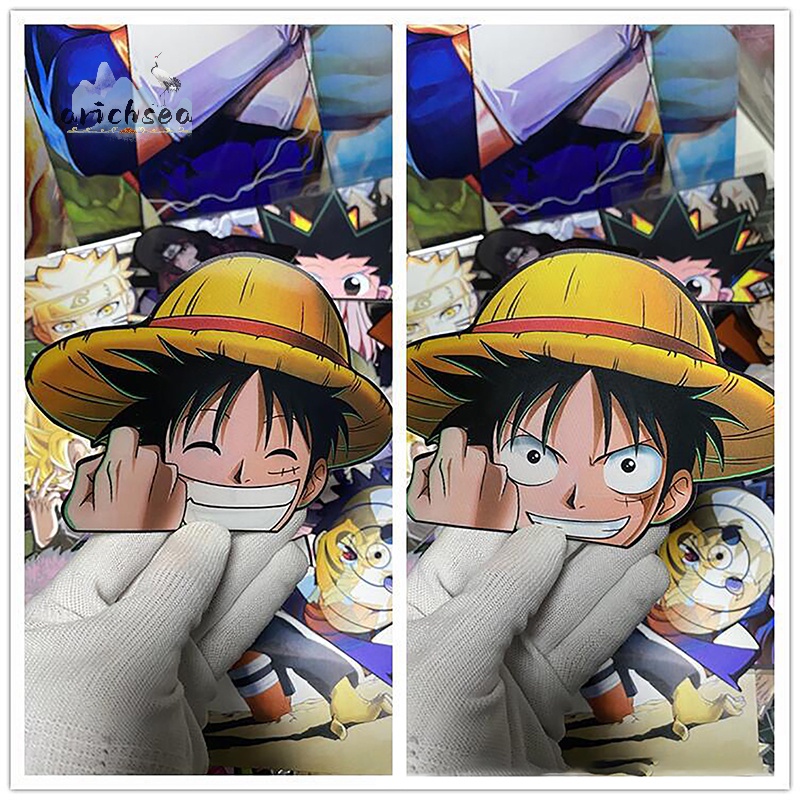 Miếng Dán Trang Trí Xe Hơi Ván Trượt Họa Tiết Hoạt Hình one piece luffy five gear sun god nika 3d