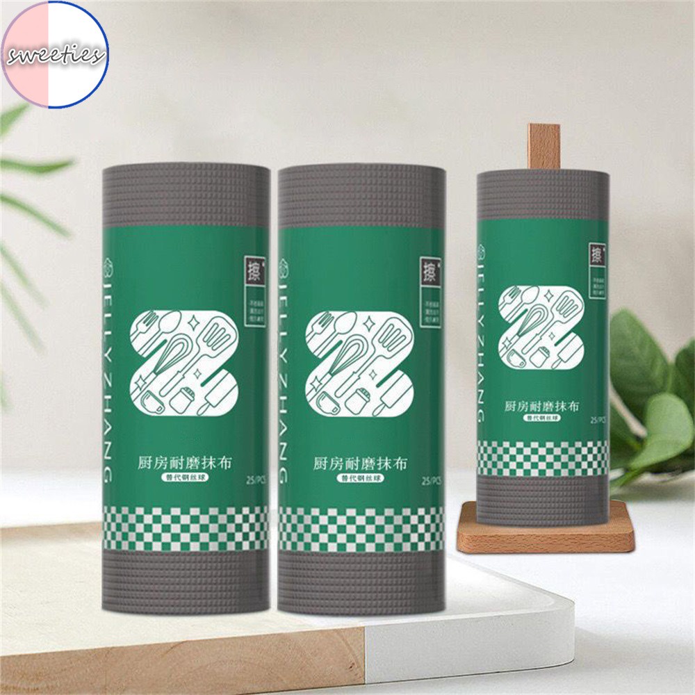 Cuộn 25 Khăn Lau Chén Dĩa Bằng Sợi Thép Dày Dặn Chống Mài Mòn Không Làm Hư Hại