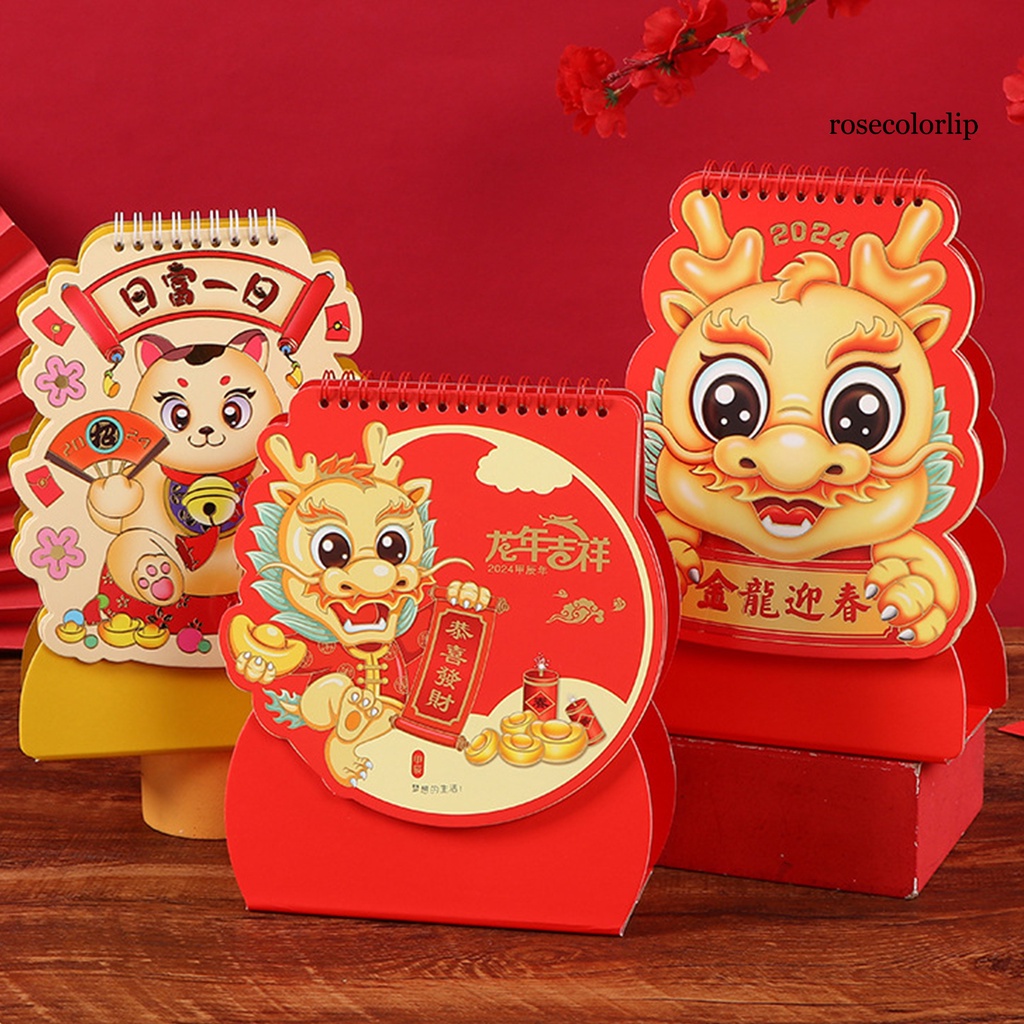 Lịch Để Bàn Năm Con Rồng Nhiều Màu Sắc Dễ Đọc Dành Cho Học Sinh / Văn Phòng