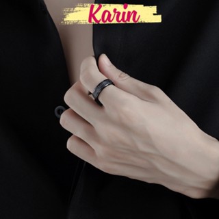  Nhẫn nam nữ Ren Nhẫn Thép Titan Basic Trơn Phụ kiện trang sức Unisex Đẹp Cao Cấp Karin Accessories 