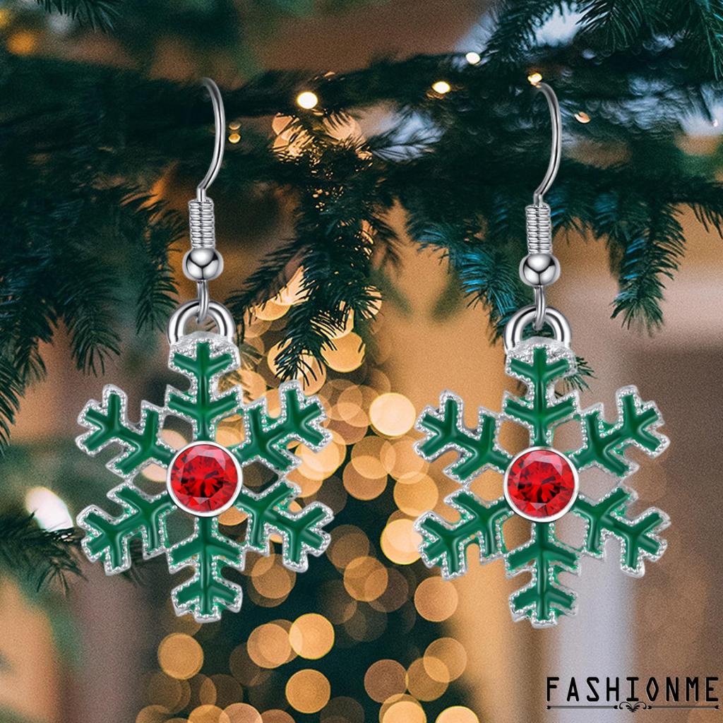 Bông Tai Dáng Dài Họa Tiết Giáng Sinh Thời Trang Cho Nữ