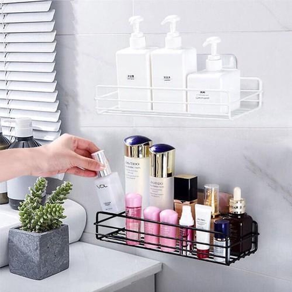 Combo 2 KỆ NHÀ TẮM HÌNH CHỮ NHẬT SẮT dán tường chắc chắn - Gia Dụng Anh Thu