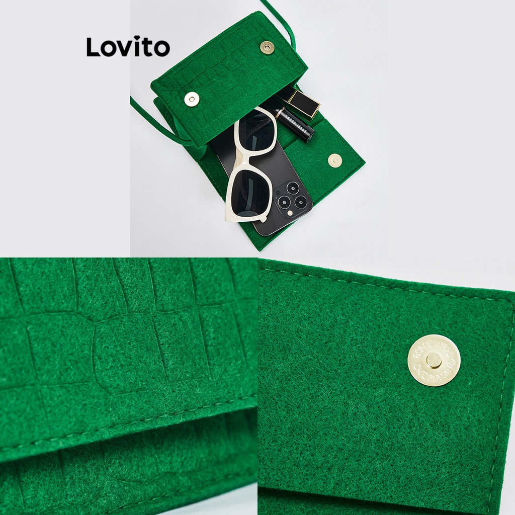 Túi đeo vai nhỏ Lovito cơ bản màu trơn thường ngày cho nữ L69AD080