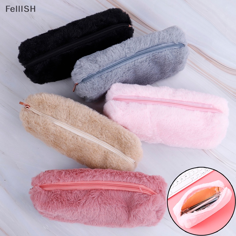 1 X Túi Đựng Bút Chì / Đồ Trang Điểm Phủ Lông Xù Dễ Thương 439br