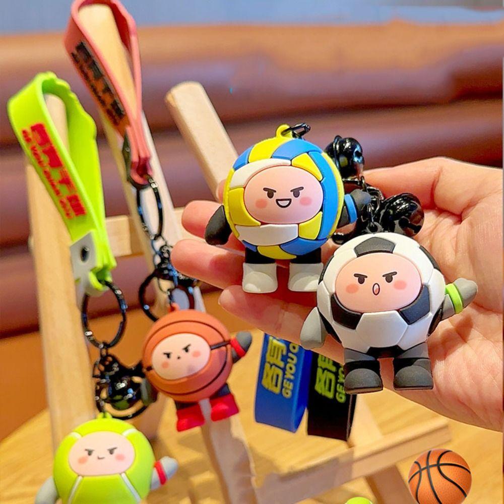 Mmluck Móc Chìa Khóa pvc mini Hình Bóng Đá / Bóng Chuyền / tennis / Bóng Rổ mini
