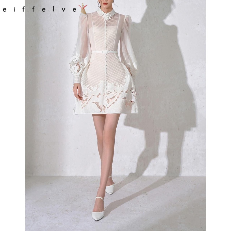 Váy Trắng Xếp Ly Dáng Dài Tan Trong Nước Phong Cách Pháp Niche 2023 Mới 1191