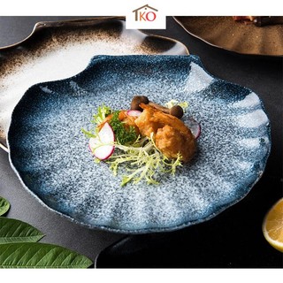 Đĩa gốm nhiều màu tạo hình vỏ sò điệp phong cách Nhật
