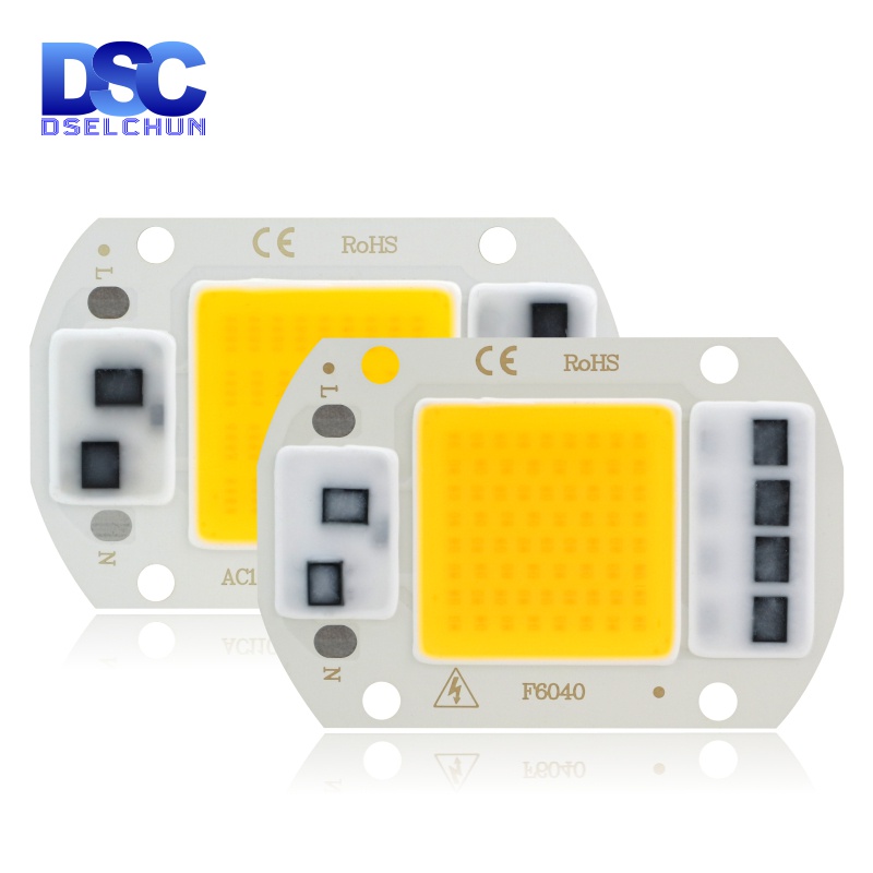 Dselchun LED COB Chip 110V 220V 10W 20W 30W 50W IC thông minh Không cần trình điều khiển Đèn LED hạt cho đèn pha