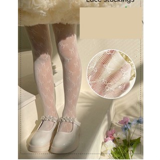 Quần tất lưới mỏng cho bé họa tiết tiểu thư quần tất lưới trắng cho bé Phụ kiện Đảo Kids