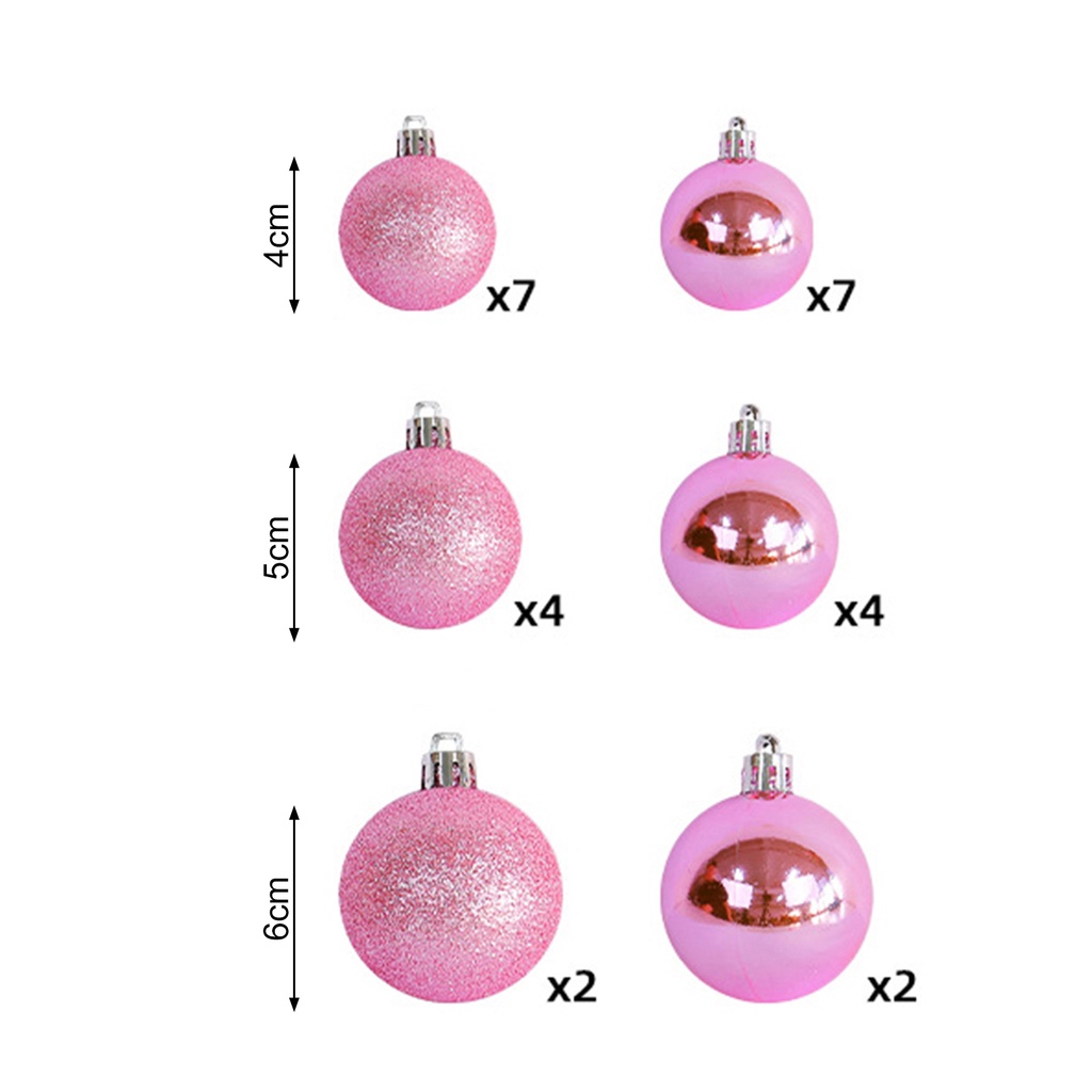 Set 26 Trái Châu Trang Trí Giáng Sinh 4 / 5 / 6cm