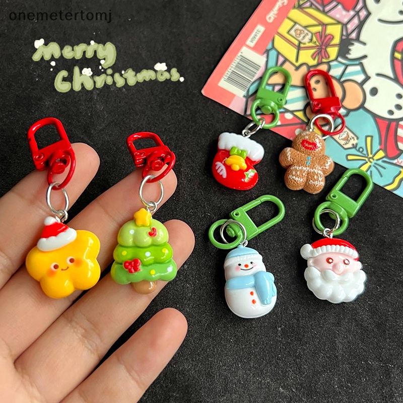 Onemetertomj Móc Chìa Khóa Hình Búp Bê Gừng / Ông Già Noel / Cây Thông / Vớ Trang Trí Túi Xách