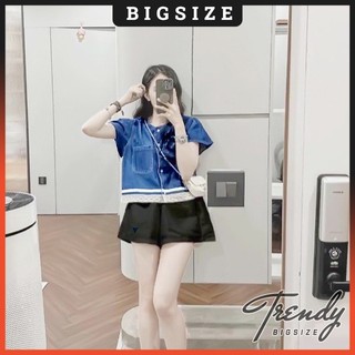 Set Thời Trang Nữ Bigsize Bộ Đùi Lụa Jean Phối Ren 50-95kg Trendy
