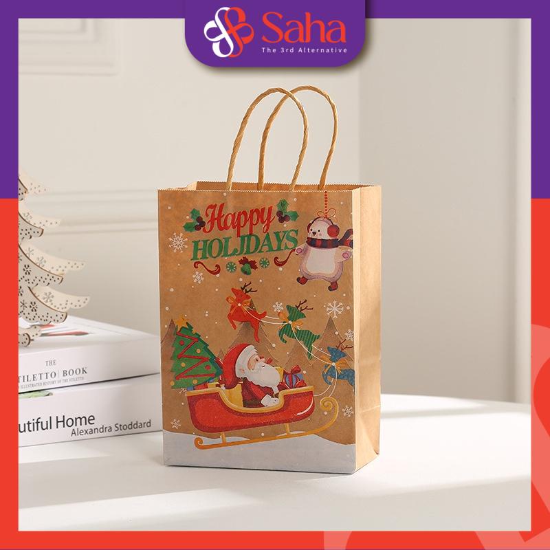 Túi Giấy Giáng sinh Kraft Nhiều Size Và Họa Tiết Đa Dạng Hài Hòa Dùng Đựng Quà Tặng Cho Người Yêu Và Bạn Bè