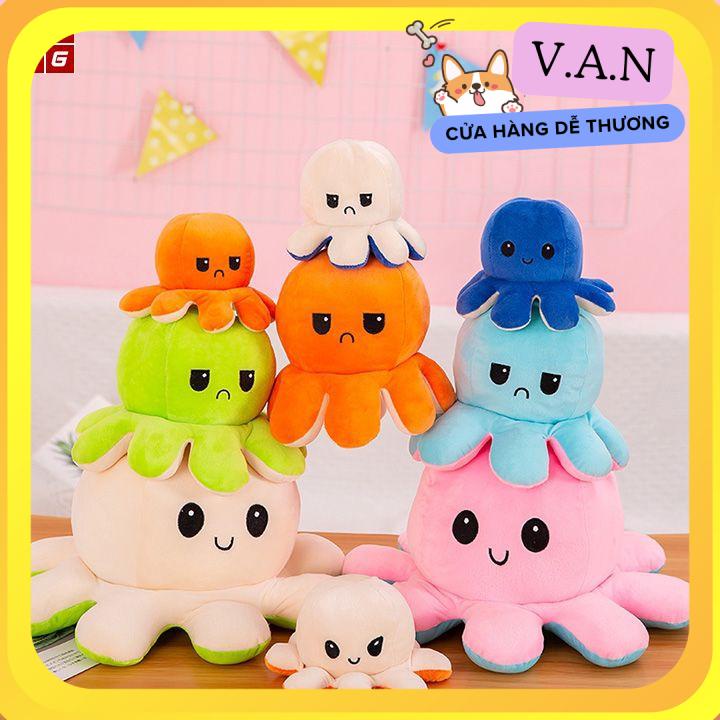 Bạch Tuộc Cảm Xúc Bằng Vải Lông 2 Mặt Cảm Xúc Có Thể Đảo Ngược Tâm Trạng