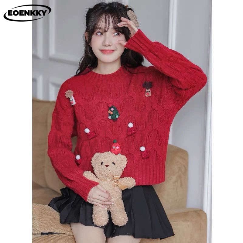 EOENKKY Áo Len áo khoác cardigan Trendy Đơn giản Phong cách thời trang WXF23B0PJX 46Z231117