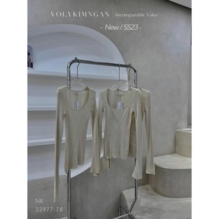 Áo len gân cổ vuông mon.tegi lou.is 