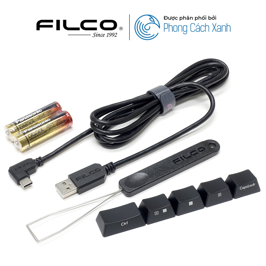 Bàn phím cơ Filco Majestouch Convertible 3 Ninja - Tenkeyless - Hàng chính hãng