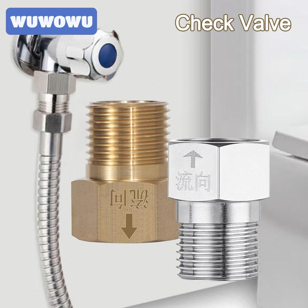 WUWOWU Van Kiểm Tra, Van Kháng Lực Một Chiều Bằng Đồng Thau Bền Màu Vàng Bạc Chống Luồng Nước