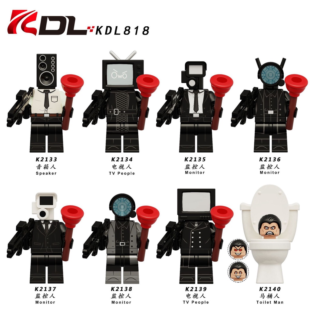 🔥tv Người Đàn skibidi,skibidi toilet toilet mô hình Người Đàn Bộ Đồ Chơi Lắp Ráp