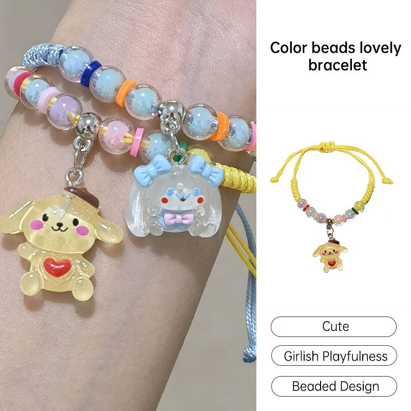 🌺🌺Vòng Tay Hoạt Hình Dễ Thương Có Thể Điều Chỉnh Trang Sức Cho Học Sinh / Cặp Đôi sanrio