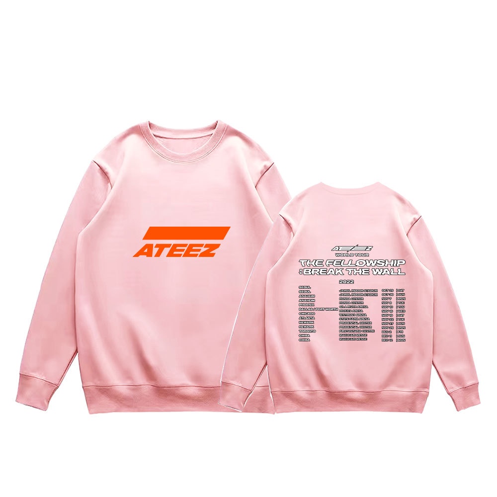 Áo Thun cotton Tay Dài In Chữ ateez Phong Cách harajuku Hàn Quốc Thời Trang Mùa Thu Chất Lượng Cao Dành Cho Nam Nữ
