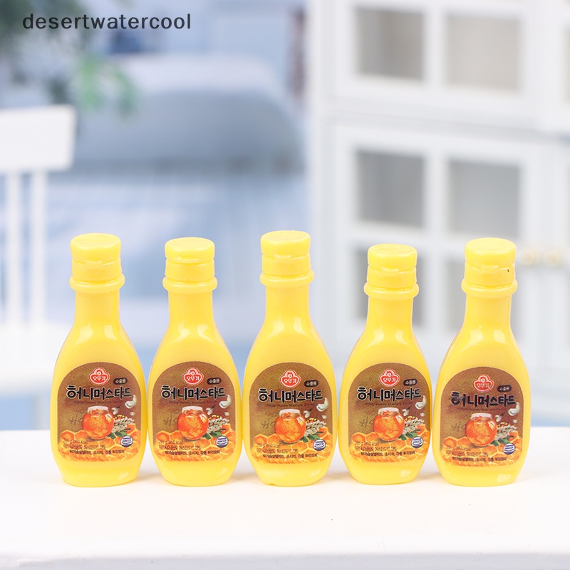 Dc Set 5 Bình Mật Ong Mini Trang Trí Nhà Búp Bê Tỉ Lệ 1: 12