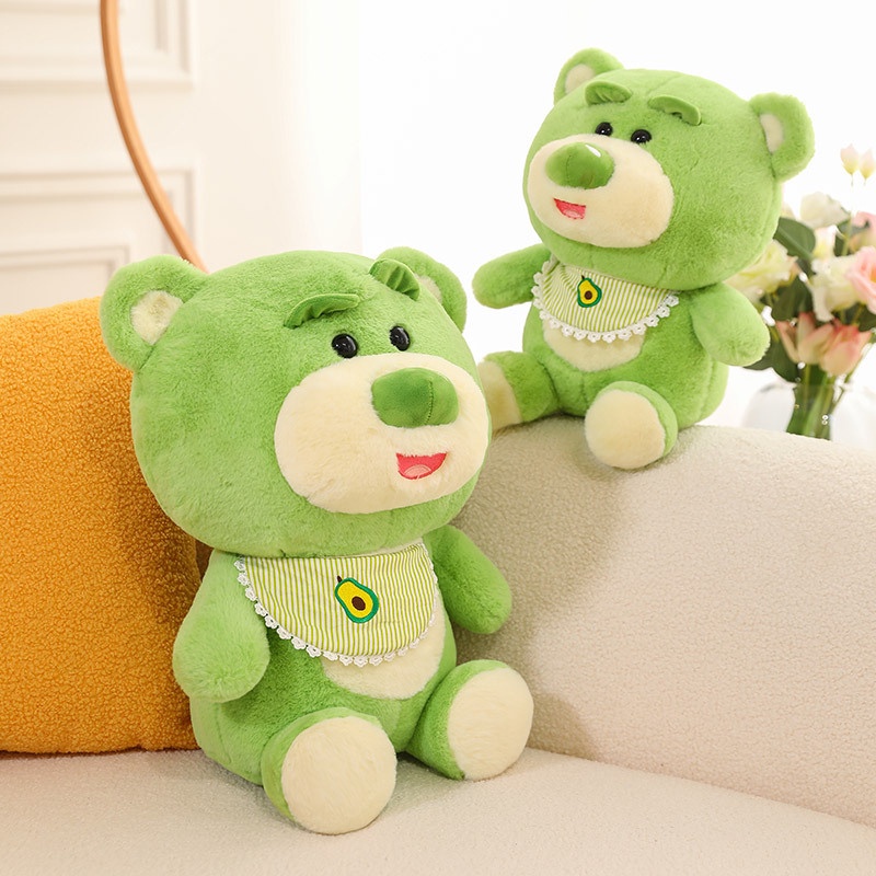 Gấu Nhồi Bông Đội Mũ Tai Gấu Dâu Tây Dễ Thương Dùng Làm Quà Tặng Sinh Nhật Cho Bé