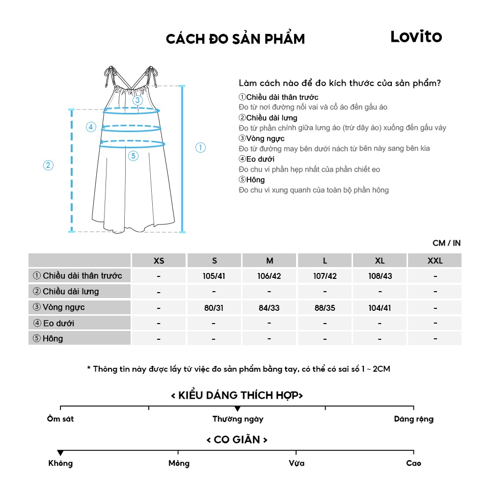Lovito Váy thêu trơn thông thường cho nữ LNA25025