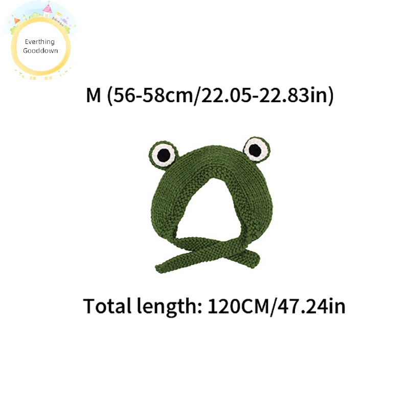 Everthinggooddown Mũ Len Beanie Dệt Kim Hình Ếch Vui Nhộn Giữ Ấm Mùa Đông Cho Nam Và Nữ vn