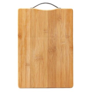 Thớt gỗ tre chữ nhật kháng khuẩn loại dày kích thước lớn 20x30cm có móc treo inox cao cấp