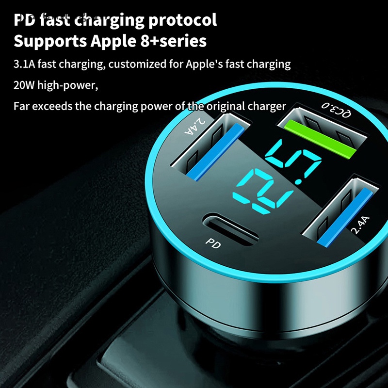 Tẩu Sạc Nhanh 66w 4 Cổng pd usb 3.0 Chuyên Dụng Cho iphone 13 xiaomi samsung