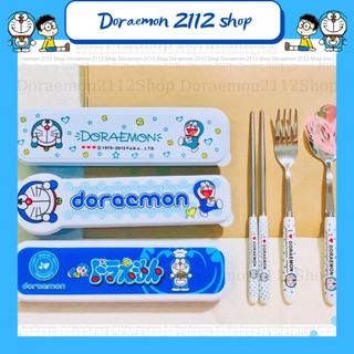 Bộ muỗng đũa nĩa kèm hộp Doraemon