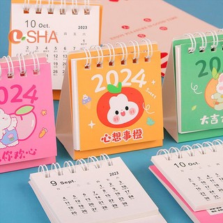 [LSHA] 2024 Dễ Thương Nhỏ Tươi Lịch Để Bàn Máy Tính Để Bàn Kế Hoạch Notepad Cuộn Dây Lịch Sách Văn Phòng Đồ Dùng Học Tập MỚI