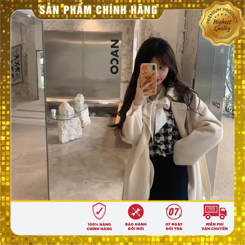 VS21 Vivi Shop Set Dạ 2 Món Áo Gile Kẻ Liền Sơ Mi Trong Siêu Dễ Thương phong Cách Hàn Quốc Có Ảnh Thật