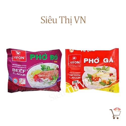 Combo 5 gói, 10 gói Phở Bò- Phở Gà Vifon 65gr