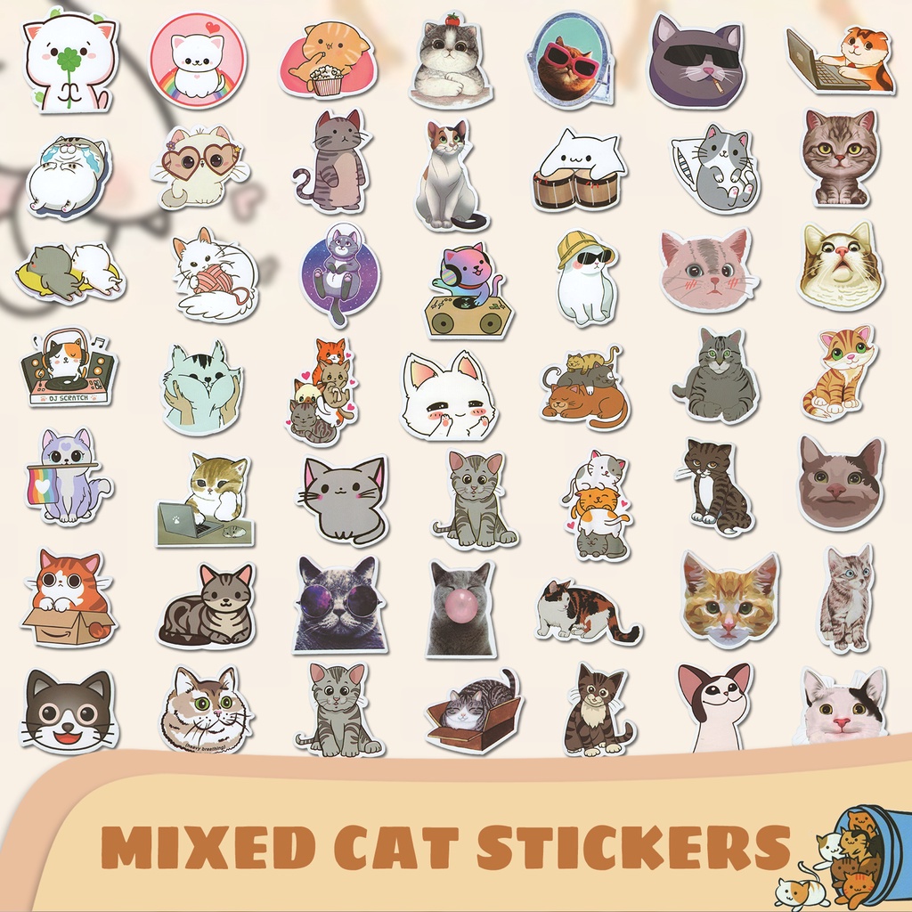 Bộ 300 / 200 / 100 / 50 Miếng Dán Chống Thấm Nước Họa Tiết graffiti Dễ Thương Trang Trí Nón Bảo Hiểm