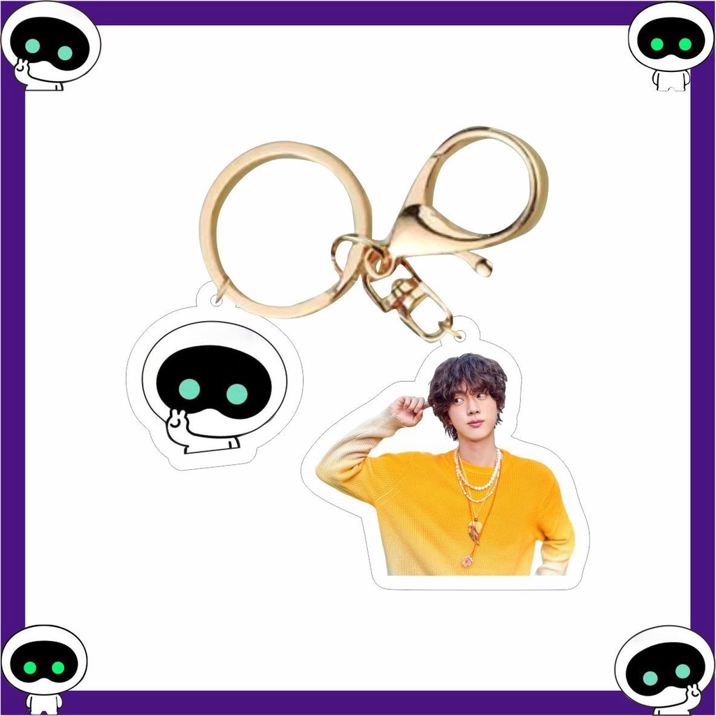 Móc Khóa Nhựa acrylic In Hình Nhóm Nhạc kpop bts jin Mới