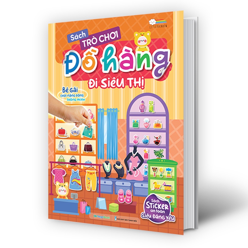 Sách Trò chơi Đồ hàng Đi Siêu Thị  - Sách tương tác bóc dán sticker cho bé