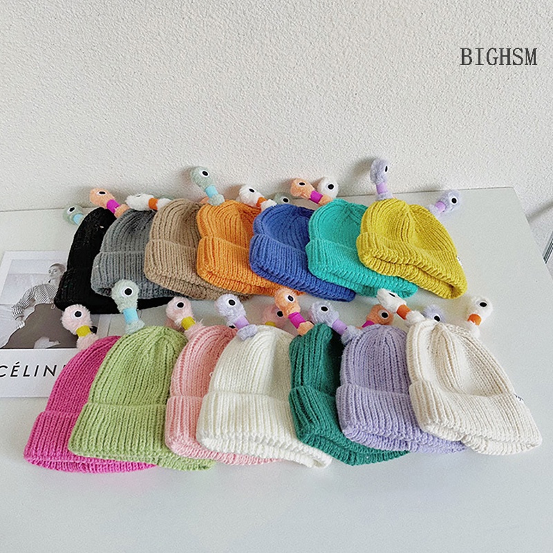 Bighsm 1 Mũ Len beanie Dệt Kim Hình Đôi Mắt Quái Vật Hoạt Hình Có Đèn led Phát Sáng Dành Cho Nữ skk
