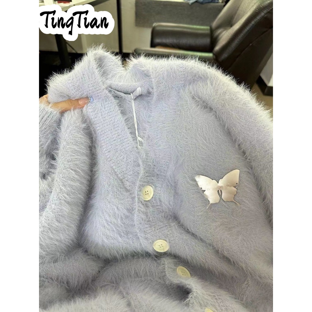 TINGTIAN Áo Len áo khoác cardigan Xu hướng Thể thao INS Comfortable WXF23B0XG1 48Z231129