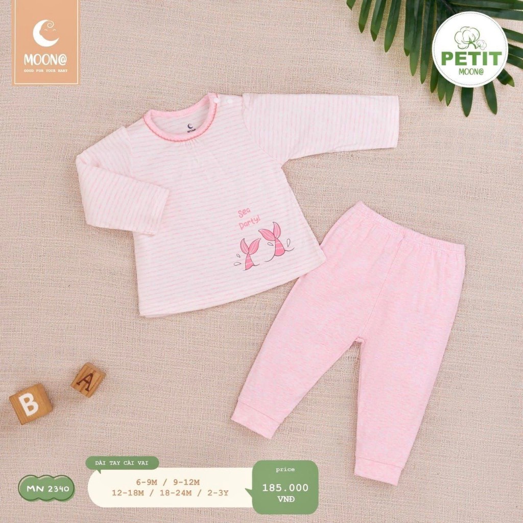 Booj cài vai dày tay pettit bé trai bé gái Moon size 9m-3y cho bé