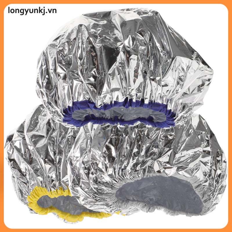 Longyunkj Thiếc Lá Mặt nạ tóc Mũ tắm Nuôi dưỡng Thư giãn khô Mũ nướng cho