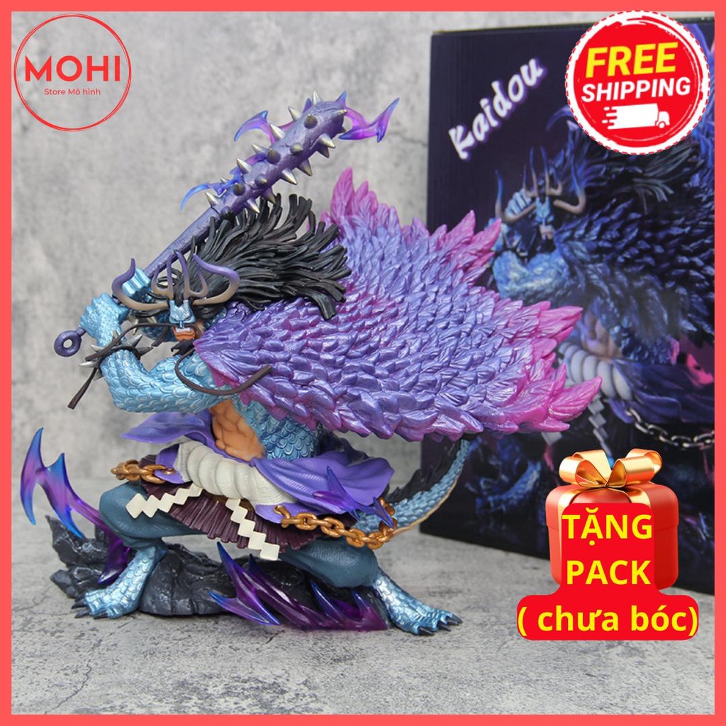 Mô hình Kaido tứ hoàng kiểu dáng chiến đấu siêu đẹp, siêu nét, cao 30 cm, có hộp màu - Mô hình One Piece