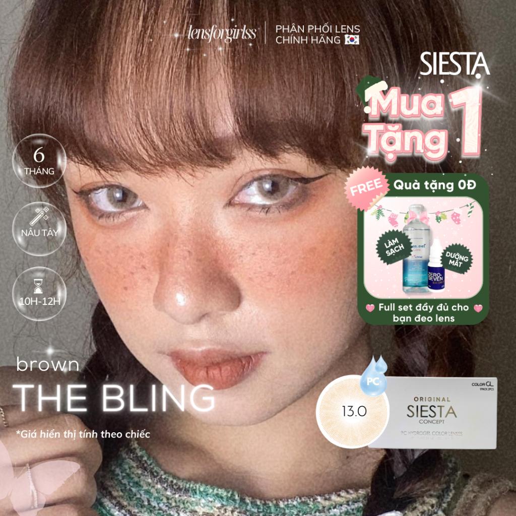 Kính áp tròng nâu tây sáng SIESTA THE BLING dành cho mắt nhạy cảm - Pc Hydrogel | Hạn sử dụng 6 tháng