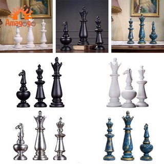 Amagogo Set 3 Đồ trang trí Tượng Nữ Chiến Binh Cờ Vua Bằng Nhựa resin Trang Trí Nội Thất