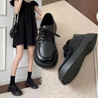 Đen giày lười da đế dày size lớn 35-43 41 đồng phục 42