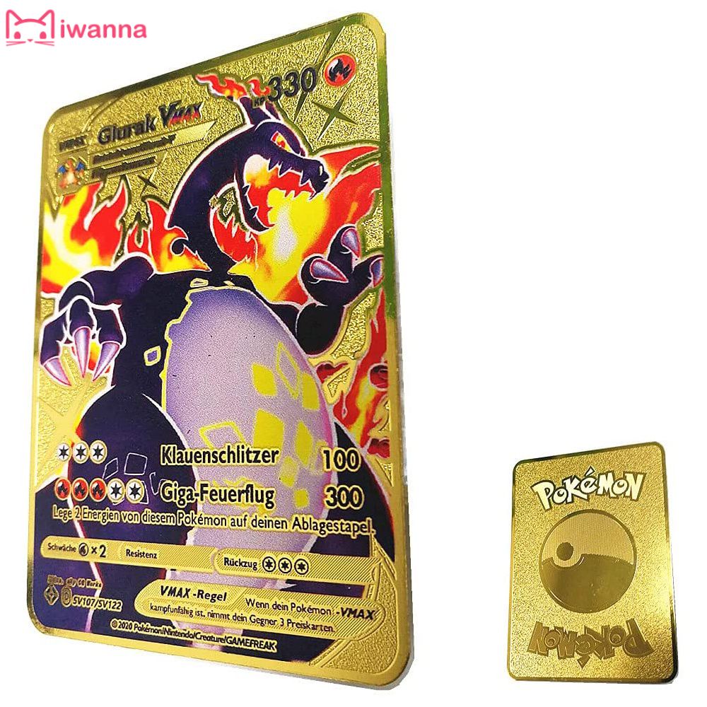 Vật phẩm sưu tập phải có dành cho người hâm mộ Pokemon Phiên bản giới hạn Thẻ vàng xu hướng không thể cưỡng lại Tăng vọt Phiên bản giới hạn độc quyền Thẻ vàng Pokemon sưu tập, sản phẩm tích cực