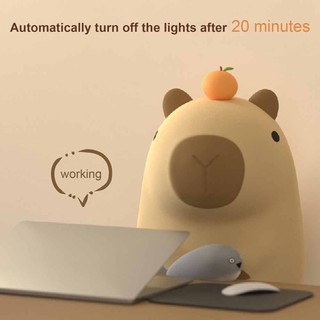 Capybara Night Light, Capybara Shape Soft Light Guinea Pig Night Light, Creative Touch Control USB Rechargeable Silicone Table Decoration Lamp Living Room