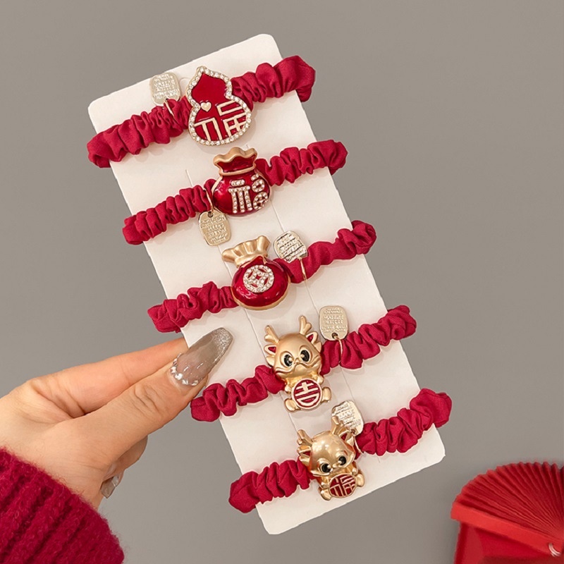 Dây Buộc Tóc Cao Su Co Giãn Hình Rồng Năm Mới 2024